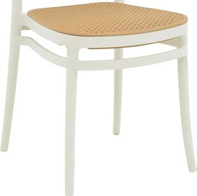 Καρέκλα Nereus pakoworld pp φυσικό-λευκό 45x43x84εκ