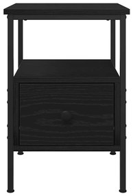 vidaXL Κομοδίνο με συρτάρι Μαύρη δρυς 34 x 36 x 50 εκ