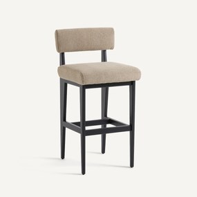 Σκαμπό μπαρ από μασίφ οξιά και υφασμάτινη επένδυση, IZAG