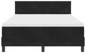 vidaXL Κρεβάτι με ελατήρια με στρώμα Μαύρο 140 x 190 cm Βελούδο