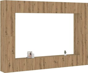 vidaXL 8 τεμαχίων σετ επίτοιχου ντουλαπιού τηλεόρασης Artisan Oak