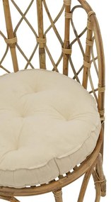 Πολυθρόνα Rostan Inart φυσικό rattan με μαξιλάρι 60x46x80εκ 60x46x80 εκ.