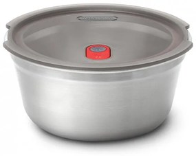 Τάπερ φαγητού Black+Blum Meal Prep FBSS-BL-L017, 950 ml, Στρογγυλό, Θυρίδα ασφαλείας στο φούρνο, Χωρίς BPA, Ανοξείδωτο ατσάλι, Γκρι/Κόκκινο