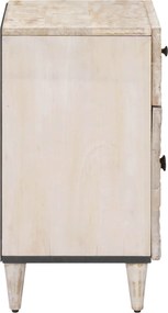 vidaXL Κρεβατοκάμαρα Λευκό 50 x 33 x 60 εκ Στερεό ξύλο μάνγκο