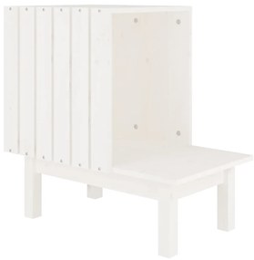 vidaXL Σπίτι Γάτας Λευκό 60 x 36 x 60 εκ. από Μασίφ Ξύλο Πεύκου