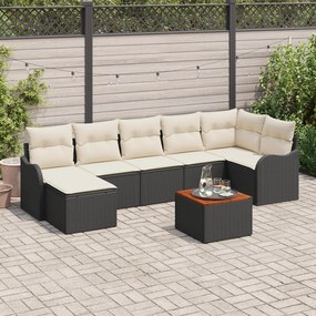 vidaXL Σετ Σαλονιού Κήπου 8 pcs Μαύρος, λευκός