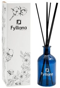 Αρωματικό Χώρου Γυάλινο Μπουκαλάκι με Sticks FL013 Fylliana &quot;Βαμβάκι&quot; Μπλέ χρώμα με Συσκευασία Δώρου 200ml