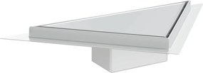 vidaXL 2 σε 1 Τριγωνική Σαρωθριά Λεκάνη Ασημί 32 x 32 x 7,5 εκ