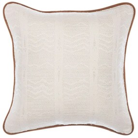 Μαξιλάρι Διακοσμητικό (Με Γέμιση) White Lake Jacquard LC40167 50x50cm White-Brown MindTheGap 50X50 50x50cm Fabric