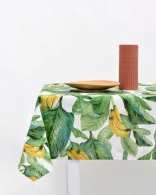 Τραπεζομάντηλο Σχέδιο Φύλλα Green Leaves 8 ατόμων | 130x250cm