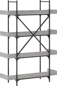 vidaXL Βιβλιοθήκη 4 Επιπέδων Γκρι Sonoma 100x33x145,5εκ. Επεξεργ. Ξύλο