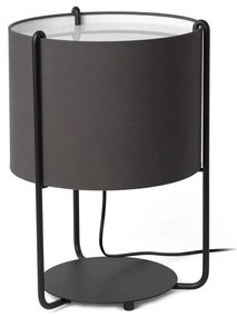 Επιτραπέζιο Φωτιστικό Drum 24020-32 E27 15W Black - Grey Faro Barcelona Aluminium, Textilene