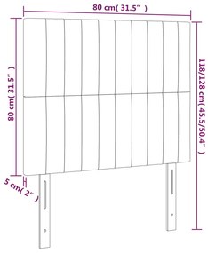 vidaXL Κεφαλάρι Κρεβατιού LED Σκούρο Γκρι 80x5x118/128εκ. Υφασμάτινο