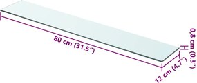 vidaXL Ράφι Πάνελ Διάφανο 80 x 12 εκ. Γυάλινο