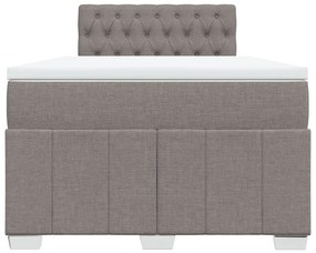 Κρεβάτι Boxspring με Στρώμα Taupe 120x200 εκ. Υφασμάτινο - Μπεζ-Γκρι