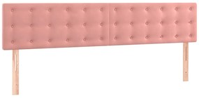 vidaXL Κρεβάτι Boxspring με Στρώμα Ροζ 200x200 εκ. Βελούδινο