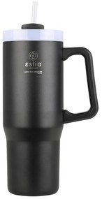 ESTIA ΘΕΡΜΟΣ STRAW TUMBLER XL SAVE THE AEGEAN 900ml MIDNIGHT BLACK