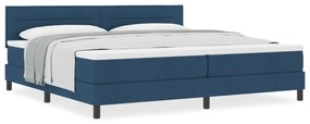 vidaXL Κρεβάτι Box Spring με Στρώμα Μπλε 200x200 εκ. Ύφασμα