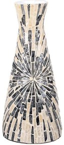 Βάζο Με Κοχύλια 944-124-005 16x37cm White-Grey Bamboo