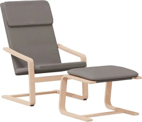 vidaXL Πολυθρόνα Relax Taupe Υφασμάτινη με Υποπόδιο