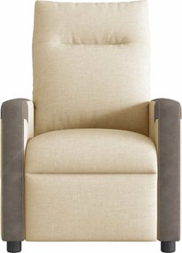 vidaXL Πολυθρόνα Ανακλινόμενη Ηλεκτρική Κρεμ Υφασμάτινη