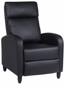 Πολυθρόνα Ανακλινόμενη ArteLibre ATRIA Μαύρο PU 67.5x90x104cm