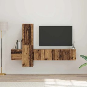 vidaXL Σετ επίπλου τηλεόρασης 5 pcs Παλαιό ξύλο Μέγεθος: Μεσαίο