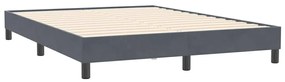 Κρεβάτι Boxspring με Στρώμα Σκούρο Γκρι 140x210 εκ. Βελούδινο - Γκρι