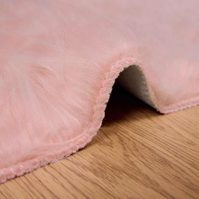 vidaXL Χαλί από τεχνητό πρόβειο δέρμα TAFALLA Ροζ 120 x 120 cm