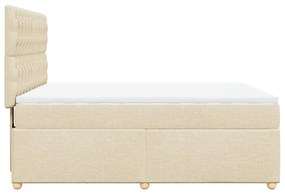 vidaXL Κρεβάτι Boxspring με Στρώμα Κρεμ 140x200 εκ. Υφασμάτινο