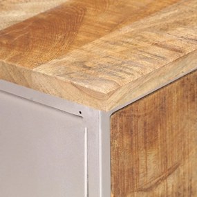 vidaXL Ντουλάπι 60 x 35 x 75 εκ. από Ακατέργαστο Ξύλο Μάνγκο &amp; Σίδερο
