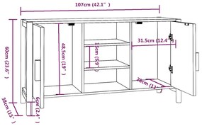 Ντουλάπι 107 x 38 x 60 εκ. από Επεξεργασμένο Ξύλο - Καφέ