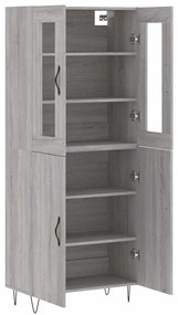 vidaXL Ντουλάπι Γκρι Sonoma 69,5 x 34 x 180 εκ. Επεξεργασμένο Ξύλο