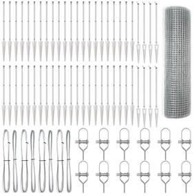 vidaXL Φράκτης Welded Wire  με 13 Στερεώματα 0.8x100 μ Γαλβανισμένος Χάλυβας