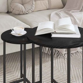 vidaXL Σετ βοηθητικά τραπεζάκια 2 pcs Μαύρη Οξυά