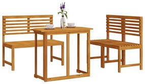 vidaXL Σετ Μπιστρό Κήπου 3 pcs Καφέ Μασίφ ξύλο ακακίας