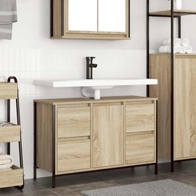 vidaXL ντουλάπι νιπτήρα με συρτάρια Sonoma Δρυς 90x34,5x60 εκ.