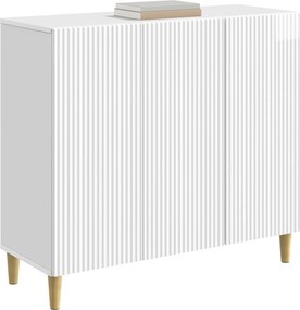 vidaXL Πλαϊνό γραφείο Γυαλιστερό Λευκό 89 x 34,5 x 80 εκ