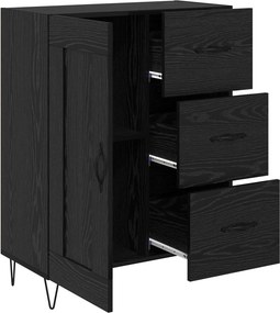 vidaXL Πλαϊνό γραφείο με συρτάρι Μαύρη Δρυς 69,5 x 34 x 90 εκ.