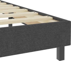 vidaXL Κρεβάτι Boxspring Σκούρο Γκρι 200 x 200 εκ. Υφασμάτινο