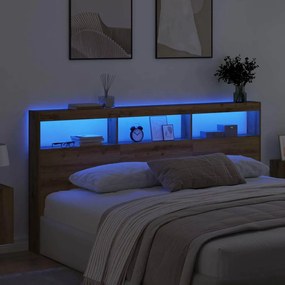 vidaXL Κεφαλάρι Artisan Oak 200 x 17 x 102 cm Επεξεργασμένο ξύλο