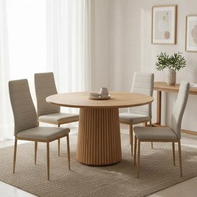 Τραπέζι Tully μασίφ ξύλο ακακίας σε φυσική απόχρωση Φ120x75εκ. 120x120x75 εκ.