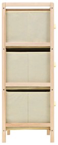 vidaXL Συρταριέρα με 6 Καλάθια Μπεζ από Ξύλο Κέδρου / Ύφασμα