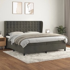 ΚΡΕΒΑΤΙ BOXSPRING ΜΕ ΣΤΡΩΜΑ ΣΚΟΥΡΟ ΓΚΡΙ 200X200 ΕΚ. ΒΕΛΟΥΔΙΝΟ 3129472