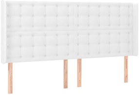 vidaXL Κεφαλάρι με Πτερύγια Λευκό 203x16x118/128 εκ. Συνθετικό Δέρμα
