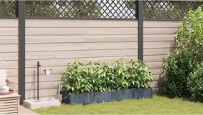 vidaXL Γλάστρα Κήπου 4 pcs Ανοιχτό Γκρι Ατσάλι