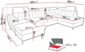 Γωνιακός καναπές Forio XL-Gkri-Αριστερή