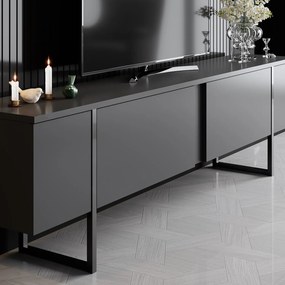 Έπιπλο Τηλεόρασης Ανθρακί / Μαύρο FLUOMU 180x30x50