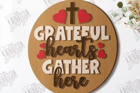 Σετ των 2 Intra απο ξύλο plywood 3mm-4mm πάχος Χριστιανική στρογγυλή πινακίδα τοίχου |CNC Δίασταση 30x20 cm INTRAFABR-120961765