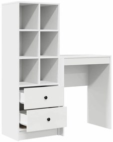 vidaXL Γραφείο με αποθηκευτικό χώρο 2 pcs Λευκό 45.5 x 34 x 127 εκ